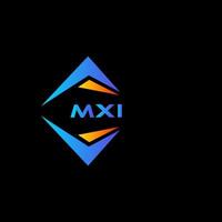 design de logotipo de tecnologia abstrata mxi em fundo preto. conceito de logotipo de letra de iniciais criativas mxi. vetor