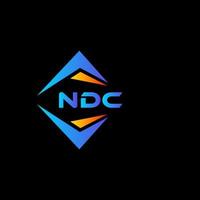 design de logotipo de tecnologia abstrata ndc em fundo preto. conceito de logotipo de carta de iniciais criativas ndc. vetor