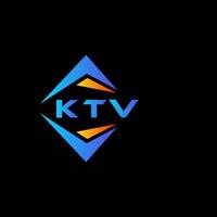 design de logotipo de tecnologia abstrata ktv em fundo preto. conceito de logotipo de carta de iniciais criativas ktv. vetor