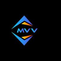 design de logotipo de tecnologia abstrata mvv em fundo preto. conceito de logotipo de letra de iniciais criativas mvv. vetor