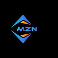 design de logotipo de tecnologia abstrata mzn em fundo preto. conceito de logotipo de letra de iniciais criativas mzn. vetor