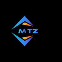 design de logotipo de tecnologia abstrata mtz em fundo preto. conceito de logotipo de letra de iniciais criativas mtz. vetor