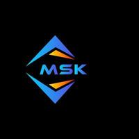 design de logotipo de tecnologia abstrata msk em fundo preto. conceito de logotipo de letra de iniciais criativas msk. vetor