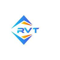 design de logotipo de tecnologia abstrata rvt em fundo branco. conceito de logotipo de carta de iniciais criativas rvt. vetor