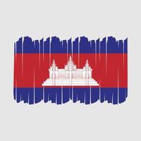 pinceladas de bandeira do camboja vetor