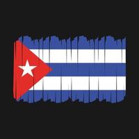 pinceladas de bandeira de cuba vetor