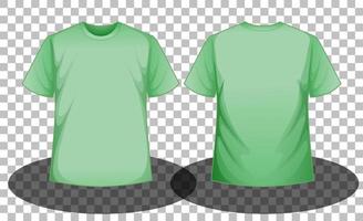 frente e verso de uma camiseta verde em fundo transparente vetor