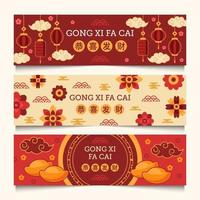 gong xi fa cai banner ano novo chinês vetor