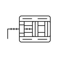 ilustração em vetor de ícone de linha de torno de perfuração