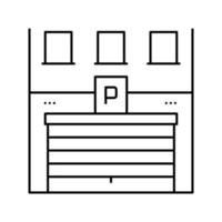 construção de ilustração vetorial de ícone de linha de estacionamento vetor