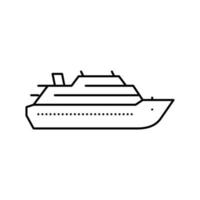 ilustração vetorial de ícone de linha de forro de navio de cruzeiro vetor