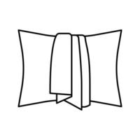 lençóis de seda ilustração vetorial de ícone de linha de cama vetor