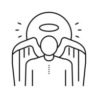 ilustração em vetor ícone de linha do cristianismo anjo