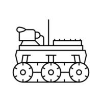 ilustração vetorial de ícone de linha de robô autônomo vetor