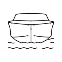ilustração em vetor ícone de linha de veículo de transporte de barco