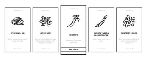 vetor de conjunto de ícones de integração de feijão de soja ervilha verde