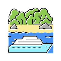 ilustração em vetor ícone de cor de férias de cruzeiro tropical