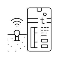 ilustração em vetor ícone de linha de fazenda inteligente de controle de solo de temperatura