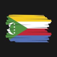 vetor de pincel de bandeira de comores