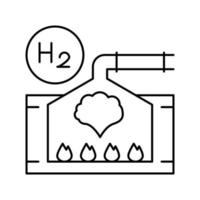 processamento de ilustração vetorial de ícone de linha de hidrogênio vetor