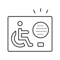 dispositivo de comunicação para ilustração vetorial de ícone de linha com deficiência vetor