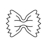 ilustração vetorial de ícone de linha de macarrão farfalle vetor