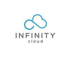 logotipo do infinito da nuvem. modelo de logotipo de nuvem infinita vetor