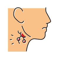 gânglios linfáticos inchados ilustração em vetor de ícone de cor de sintoma de hiv