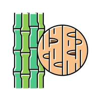 ilustração vetorial de ícone de cor de madeira de bambu vetor