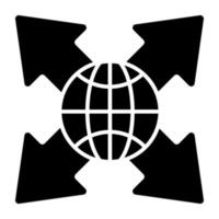 ícone de design moderno de setas direcionais globais vetor