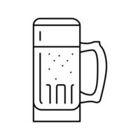 ilustração em vetor ícone de linha de vidro de cerveja de trigo