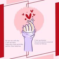 ilustração plana de gesto de mão de amor vetor