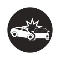 ícone de carros batidos vetor