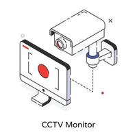 monitor de CFTV na moda vetor