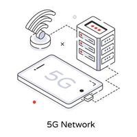 rede 5g na moda vetor