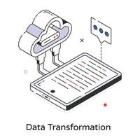 transformação de dados na moda vetor