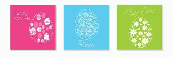 cartão quadrado para a páscoa. banner ou cartão para o feriado de páscoa com ovos abstratos. ilustração vetorial. vetor