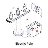 poste elétrico da moda vetor