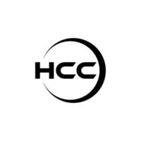 design de logotipo de carta hcc na ilustração. logotipo vetorial, desenhos de caligrafia para logotipo, pôster, convite, etc. vetor