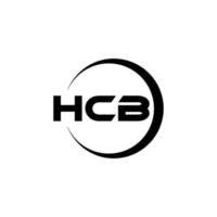 design do logotipo da carta hcb na ilustração. logotipo vetorial, desenhos de caligrafia para logotipo, pôster, convite, etc. vetor