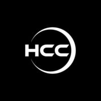 design de logotipo de carta hcc na ilustração. logotipo vetorial, desenhos de caligrafia para logotipo, pôster, convite, etc. vetor