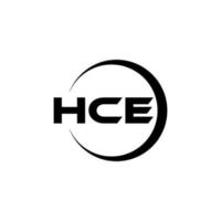 design de logotipo de carta hce na ilustração. logotipo vetorial, desenhos de caligrafia para logotipo, pôster, convite, etc. vetor