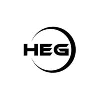 design de logotipo de carta heg na ilustração. logotipo vetorial, desenhos de caligrafia para logotipo, pôster, convite, etc. vetor