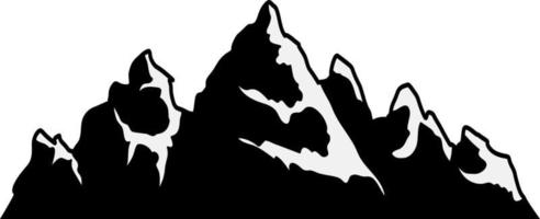 ilustração de uma montanha na cor preta em uma montanha de neve, pico de montanha. vetor