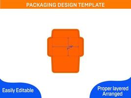 design de envelope de livreto de papel modelo dieline de 7 x 10 polegadas e modelo de design de cor de envelope 3d vetor