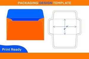 modelo de dieline de 6x9 polegadas de envelope de livreto e arquivo vetorial de envelope 3d vetor