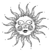símbolos mágicos do sol vetor