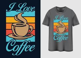 design de camiseta de café vetor