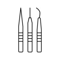 pinças para ilustração vetorial de ícone de linha de extensão de cílios vetor
