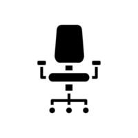 ícone de glifo preto de cadeira de escritório. banquinho ajustável. assento ergonómico. loja de móveis para casa moderna e contemporânea. símbolo de silhueta no espaço em branco. pictograma sólido. ilustração vetorial isolada vetor